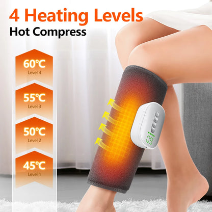 Electric Wireless Air Pressure Calf Massager 8 Level 4 Mode Air Compression Massage Heating Relief Leg Fatigue Muscle Foot Relax