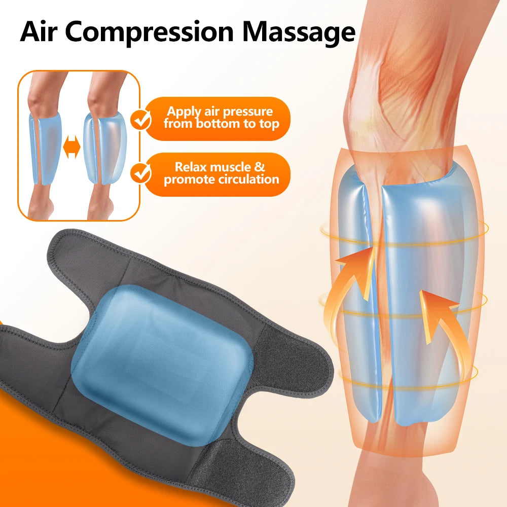 Electric Wireless Air Pressure Calf Massager 8 Level 4 Mode Air Compression Massage Heating Relief Leg Fatigue Muscle Foot Relax